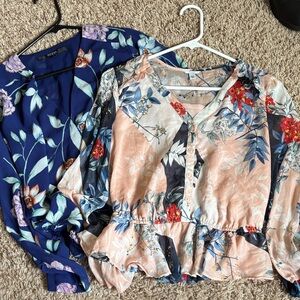 2x Guess Floral Blouses size small